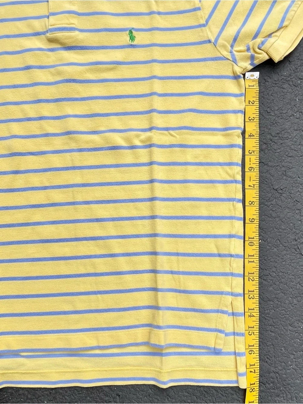 Polo Ralph Lauren classic yellow and blue striped short-sleeve polo shirt Size M